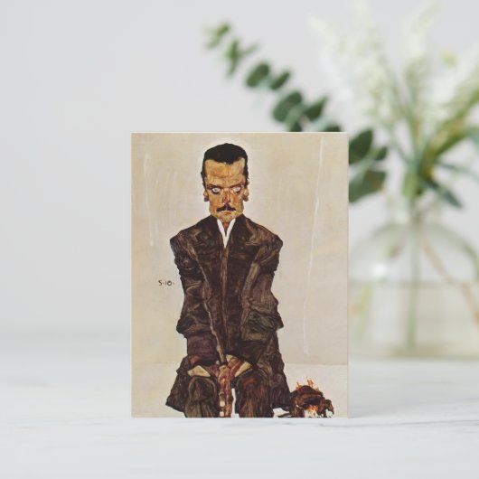 Egon Schiele - Portrait of Publisher Eduard Kosmac Briefkaart (Staand voorkant)