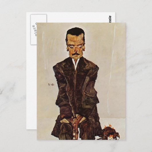 Egon Schiele - Portrait of Publisher Eduard Kosmac Briefkaart (Voorkant / Achterkant)