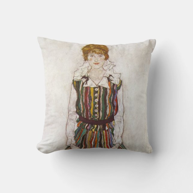 Egon Schiele Portrait van Edith Schiele Pillow Kussen (Voorkant)