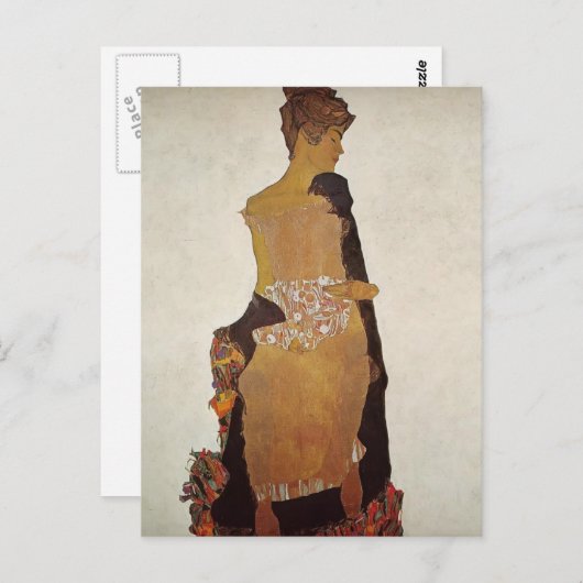 Egon Schiele- Portrait van Gerti Schiele Briefkaart (Voorkant / Achterkant)