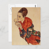 Egon Schiele-Portret van de Actress Marga Boerner Briefkaart (Voorkant / Achterkant)
