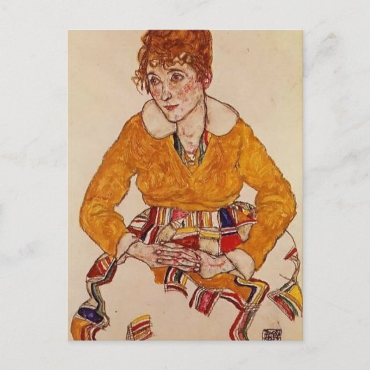 Egon Schiele- Portret van de vrouw van de kunstena Briefkaart (Voorkant)