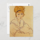 Egon Schiele- Portret van Edith Schiele Briefkaart (Voorkant / Achterkant)