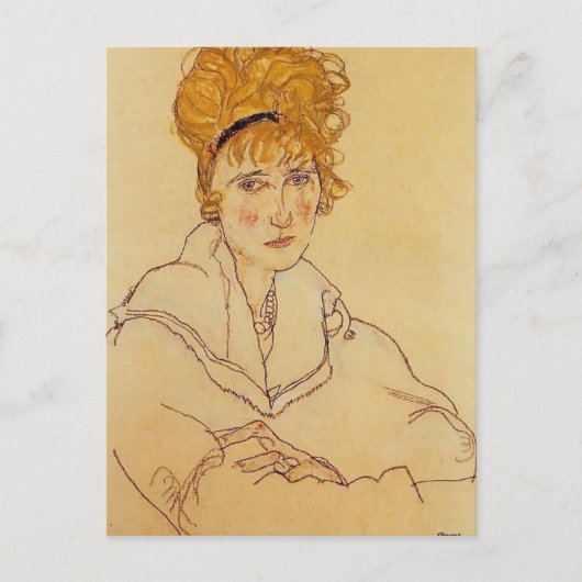 Egon Schiele- Portret van Edith Schiele Briefkaart (Voorkant)