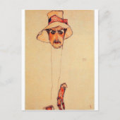 Egon Schiele - portret van een Man met een diskett Briefkaart (Voorkant)