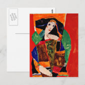 Egon Schiele - Portret van een vrouw Briefkaart (Voorkant / Achterkant)