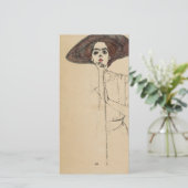 Egon Schiele - portret van een vrouw Feestdagenkaart (Staand voorkant)