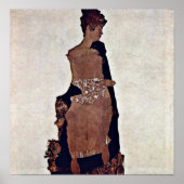 Egon Schiele - Portret van Gertrude Schiele Poster (Voorkant)