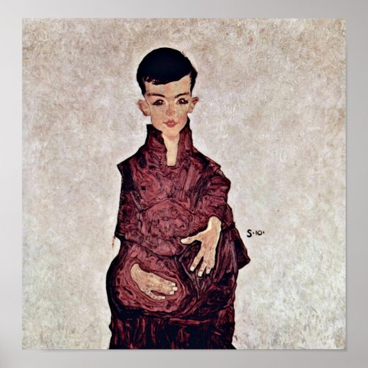 Egon Schiele - Portret van Herbert Rainer Poster (Voorkant)