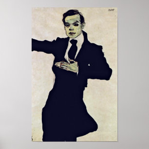 Egon Schiele - Portret van Max Oppenheimer Poster