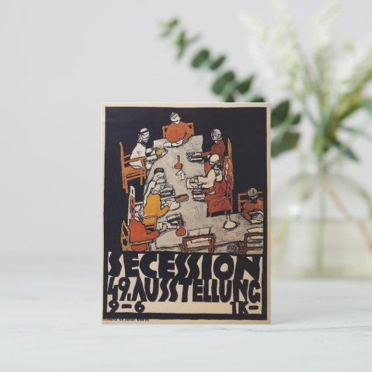 Egon Schiele - Poster voor de afscheiding van Wene Briefkaart (Staand voorkant)