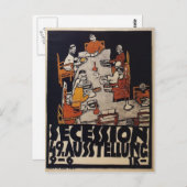 Egon Schiele - Poster voor de afscheiding van Wene Briefkaart (Voorkant / Achterkant)