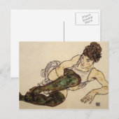 Egon Schiele- Raming Vrouw met groene kousen Briefkaart (Voorkant / Achterkant)