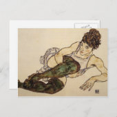 Egon Schiele- Raming Vrouw met groene kousen Briefkaart (Voorkant / Achterkant)