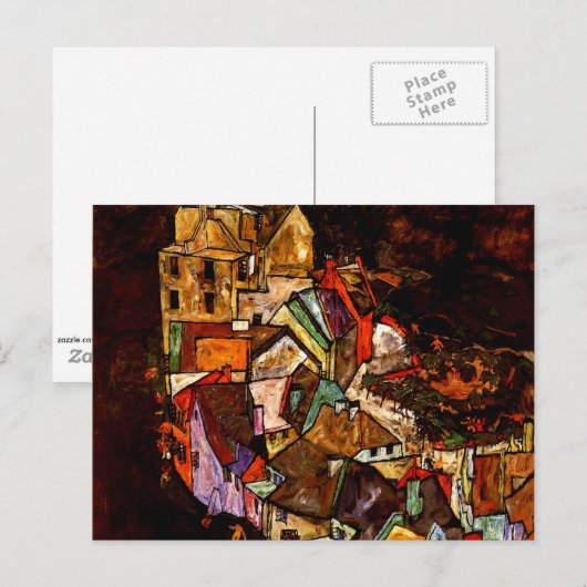 Egon Schiele - Rand van de stad Briefkaart (Voorkant / Achterkant)