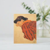 Egon Schiele - Ruglijnende vrouw met rode muis Briefkaart (Staand voorkant)