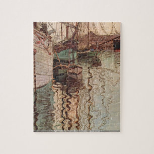 Egon Schiele - Sailboten in wellenbewegtem water Legpuzzel
