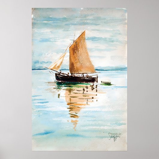 Egon Schiele Sailing Boat Print Expressionist (Voorkant)