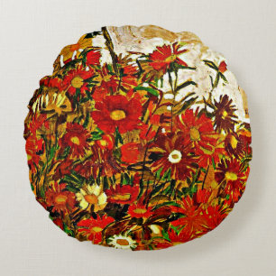 Egon Schiele-schilderij, Bloemenveld Rond Kussen