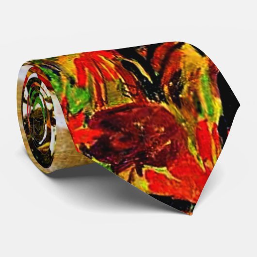 Egon Schiele schilderij, Flowers Field Stropdas (Opgerold)