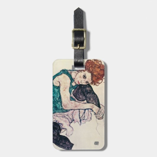 Egon Schiele Seated Woman Bagagelabel (Voorkant verticaal)