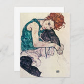 Egon Schiele Seated Woman Invitations Kaart (Voorkant / Achterkant)
