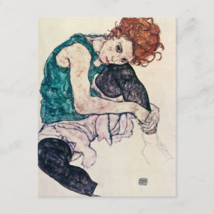 Egon Schiele Seated Woman Invitations Kaart