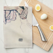 Egon Schiele Seated Woman Kitchen Towel Theedoek (Quarter Fold)