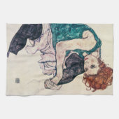 Egon Schiele Seated Woman Kitchen Towel Theedoek (Horizontaal)