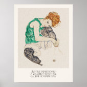 Egon Schiele Seated Woman met Bent Knees Fine Art Poster (Voorkant)