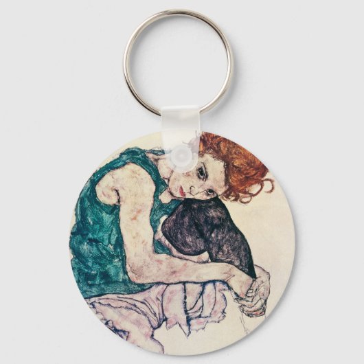 Egon Schiele Seated Woman Sleutelhanger (Voorkant)