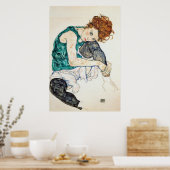 Egon Schiele Seated Woman with Bent Knee Poster (Keuken)