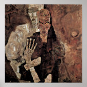 Egon Schiele - Selbstseher of overlijden en man Poster (Voorkant)