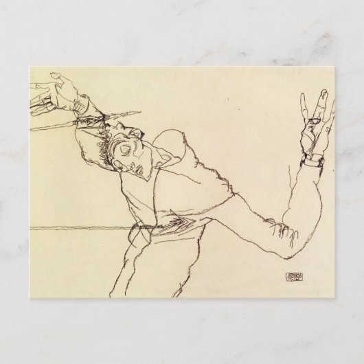 Egon Schiele- Self Portrait as St Sebastian Briefkaart (Voorkant)