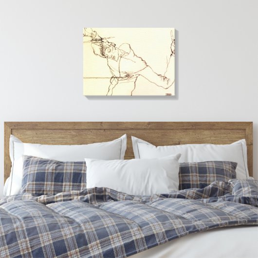 Egon Schiele - Self Portrait as St Sebastian Canvas Afdruk (Insitu (Slaapkamer))