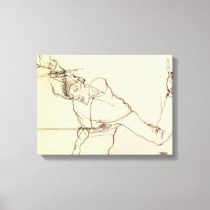 Egon Schiele - Self Portrait as St Sebastian Canvas Afdruk