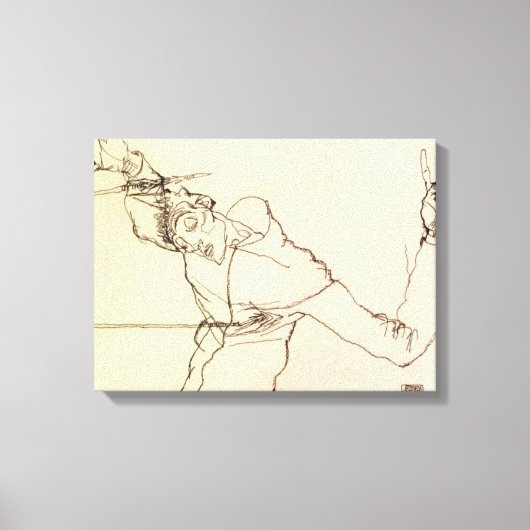 Egon Schiele - Self Portrait as St Sebastian Canvas Afdruk (Voorkant)