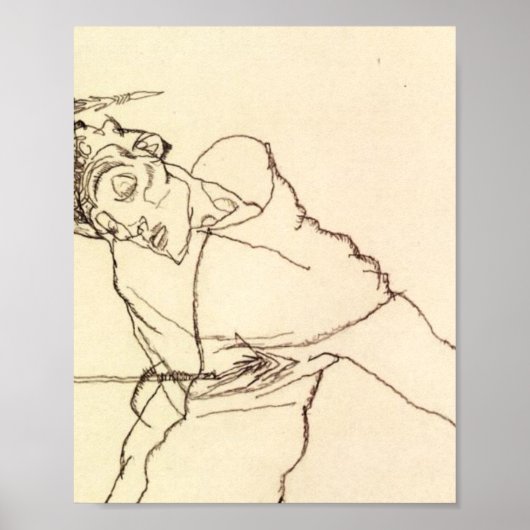 Egon Schiele - Self Portrait as St Sebastian Poster (Voorkant)