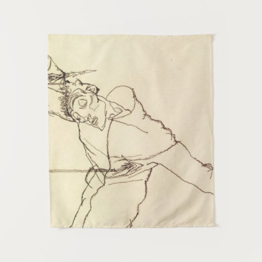 Egon Schiele - Self Portrait as St Sebastian Wandkleed (Voorkant)