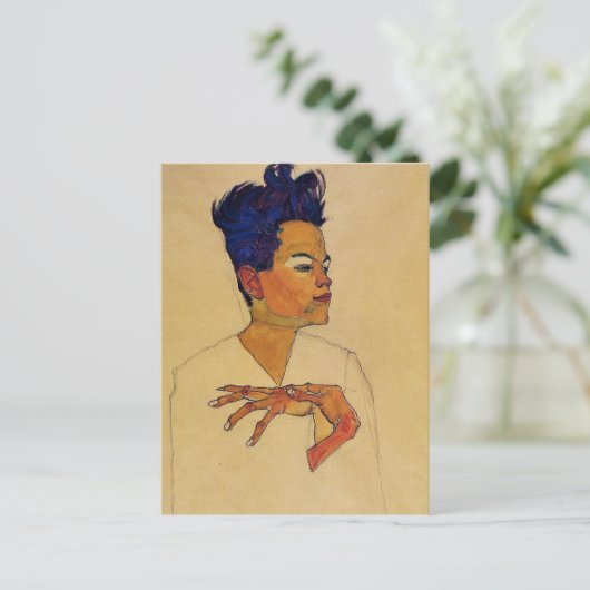 Egon Schiele Self Portrait Briefkaart (Staand voorkant)