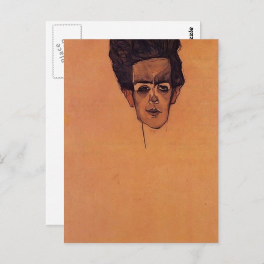 Egon Schiele- Self Portrait Briefkaart (Voorkant / Achterkant)