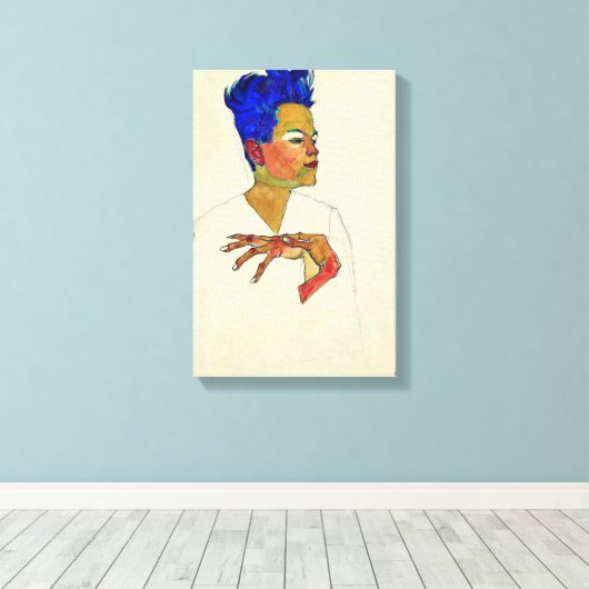 Egon Schiele Self Portrait Canvas Afdruk (Insitu (Houten vloer))