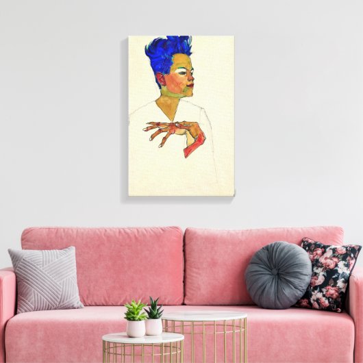 Egon Schiele Self Portrait Canvas Afdruk (Insitu (Woonkamer))
