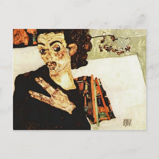 Egon Schiele - Self-Portrait met Black Vase Briefkaart (Voorkant)