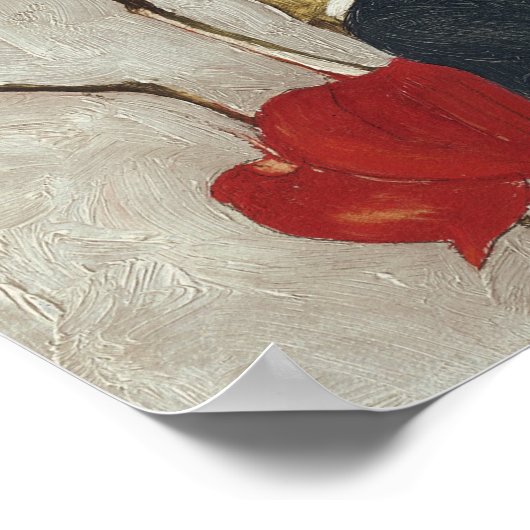 Egon Schiele Self Portrait met Physalis Poster (Hoek)