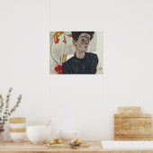 Egon Schiele Self Portrait met Physalis Poster (Keuken)