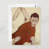 Egon Schiele- Self portret in een jerkin Briefkaart (Voorkant / Achterkant)