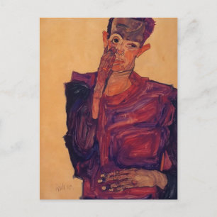 Egon Schiele- Self Portret met hand naar wang Briefkaart