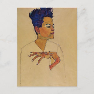 Egon Schiele - Self Portret met handen op de borst Briefkaart