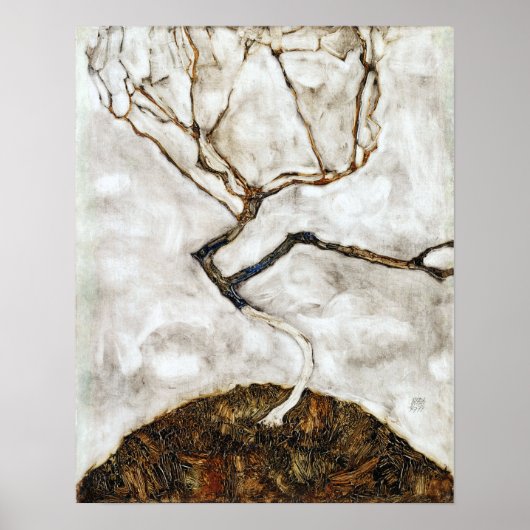 Egon Schiele Small Tree in late herfst Poster (Voorkant)